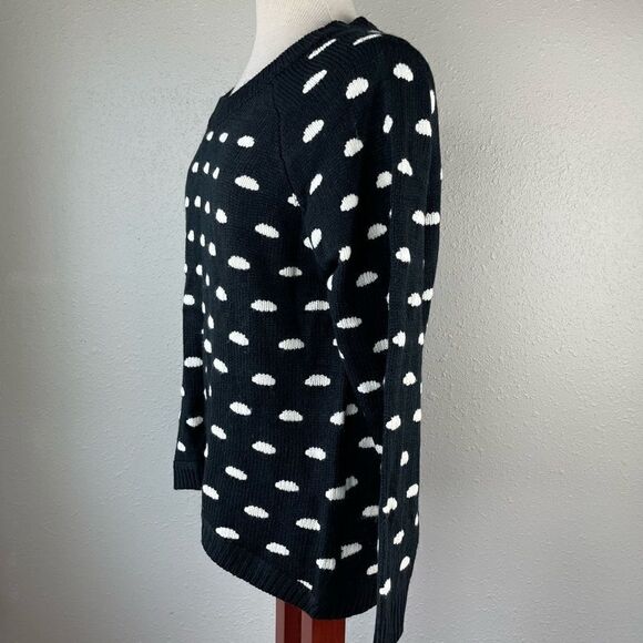 Sharagano Black and White Sweater Size PL EUC - Picture 3 of 7